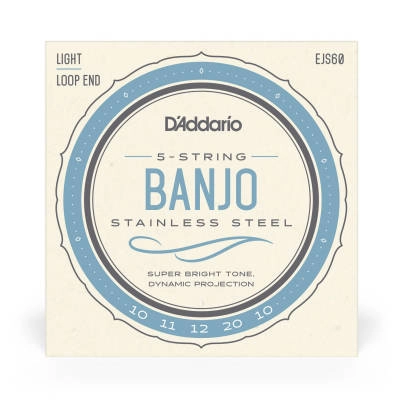 JS60 5-String Banjo Strings  Stainless Steel  Light  9-20