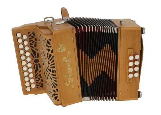 Saltarelle - Aether III Diatonic Accordion - Natural Cherry