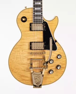 Les Paul Custom Figured Top Electric Guitar with Bigsby - Antique Natural