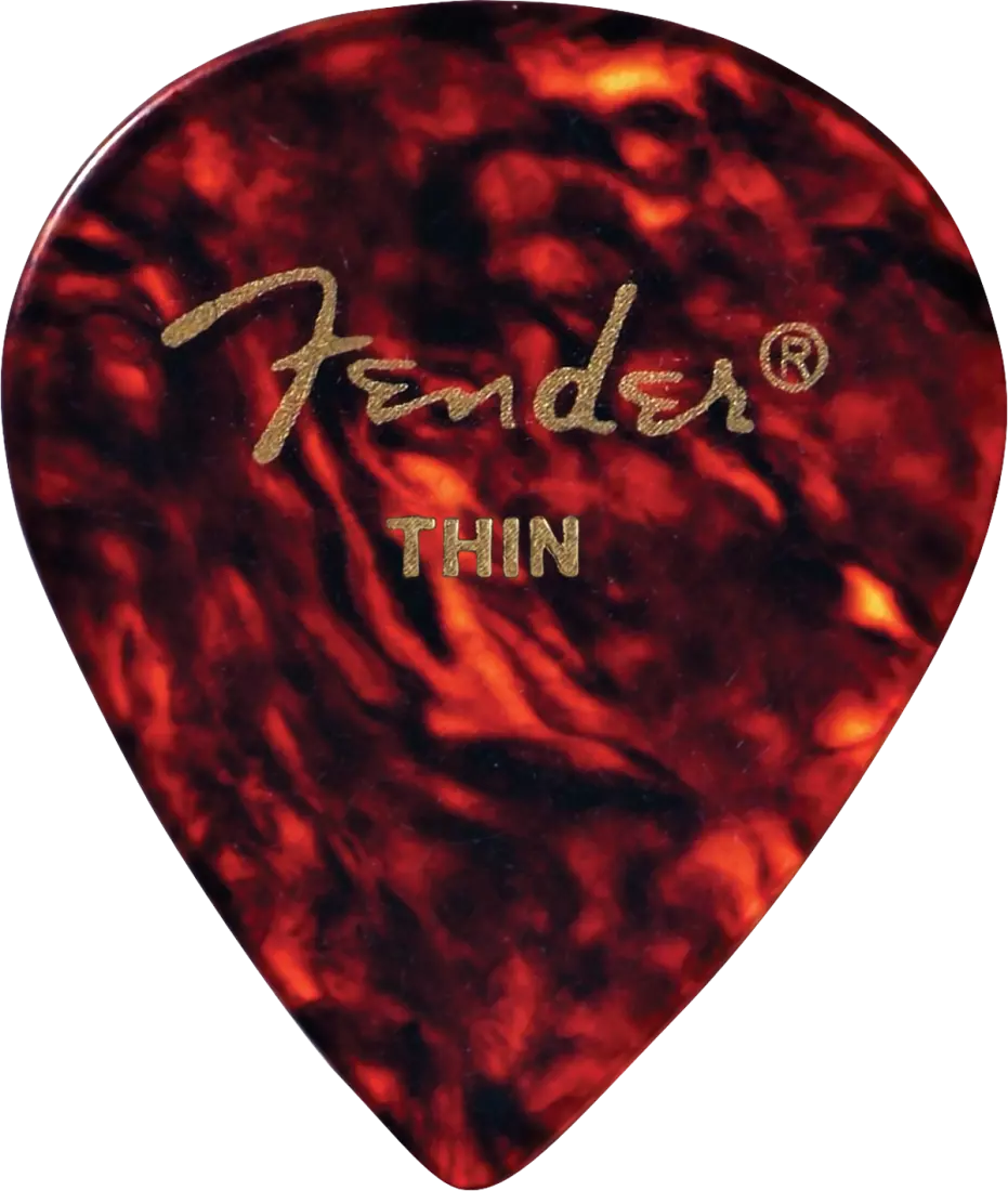 551 Shape Celluloid Picks 12 Pack, Thin - Tortoiseshell