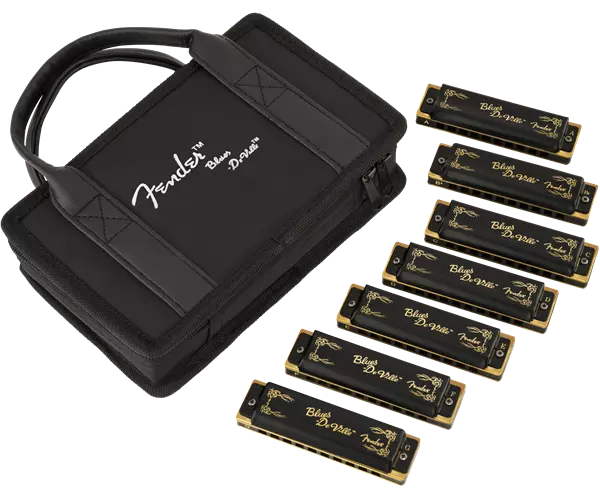 Blues DeVille Diatonic Harmonica, 7 Key Sampler Set with Case