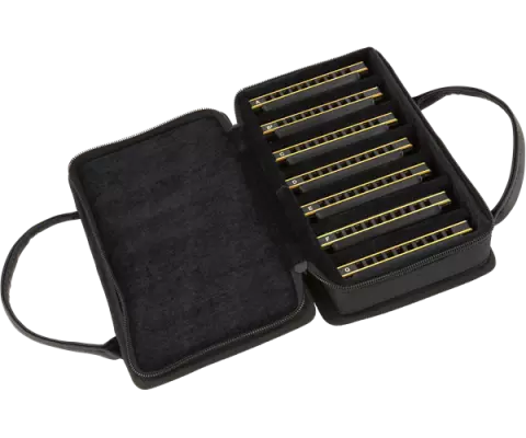 Blues DeVille Diatonic Harmonica, 7 Key Sampler Set with Case