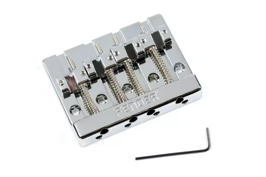 Fender - HiMass 4-string Bass Bridge Assembly with Brass Saddles - Chrome