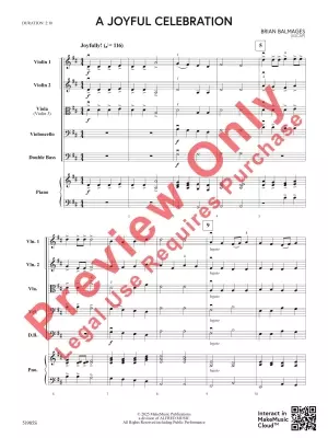 A Joyful Celebration - Balmages - String Orchestra - Gr. 1