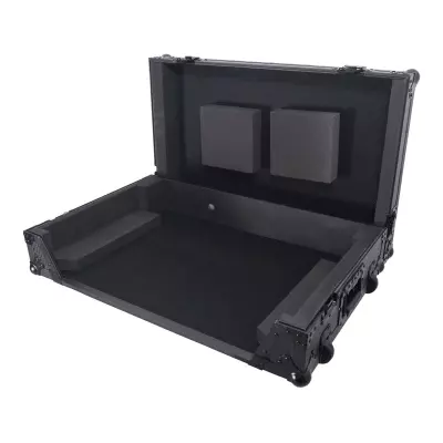 ATA Flight Style Road Case For RANE Four or RANE Performer DJ Controller with 1U Rack Space and Wheels - Black on Black