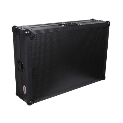 ProX - Flight Style Road Case for Pioneer DDJ-FLX10 or DDJ-GRV6 with Sliding Laptop Shelf - Black on Black