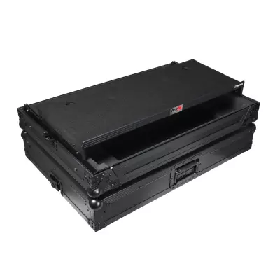 Flight Style Road Case for Pioneer DDJ-FLX10 or DDJ-GRV6 with Sliding Laptop Shelf - Black on Black