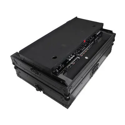 Flight Style Road Case for Pioneer DDJ-FLX10 or DDJ-GRV6 with Sliding Laptop Shelf - Black on Black