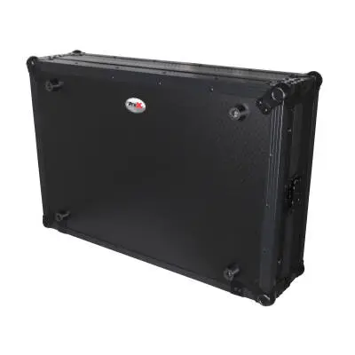 Flight Style Road Case for Pioneer DDJ-FLX10 or DDJ-GRV6 with Sliding Laptop Shelf - Black on Black