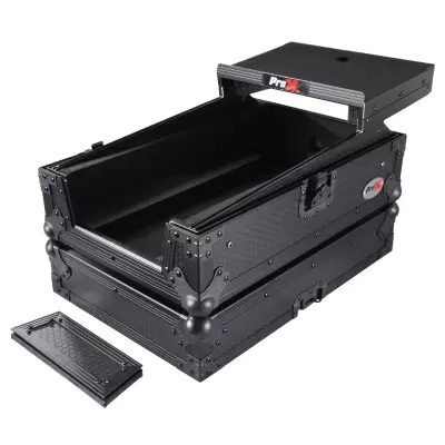 Flight Case for Pioneer DJM-S11 Mixer with Sliding Laptop Shelf - Black on Black