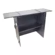 Transformer Flight Case Style Folding DJ Table and Workstation with Smooth Rolling Wheels - Black Finish