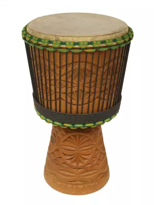 XXL African Djembe with Fully Carved Body - 14 x 25\'\'