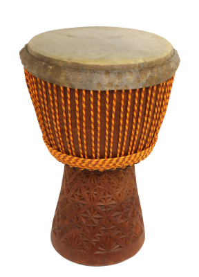 XXL African Djembe with Fully Carved Bottom - 14 x 25\'\'