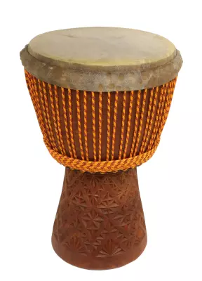 XXL African Djembe with Fully Carved Bottom - 14 x 25\'\'