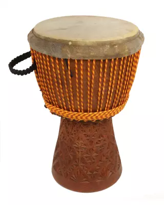 XXL African Djembe with Fully Carved Bottom - 14 x 25\'\'