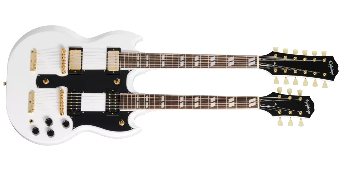 EDS-1275 Doubleneck SG Electric Guitar with Hardshell Case - Alpine White