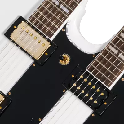 EDS-1275 Doubleneck SG Electric Guitar with Hardshell Case - Alpine White
