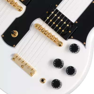 EDS-1275 Doubleneck SG Electric Guitar with Hardshell Case - Alpine White