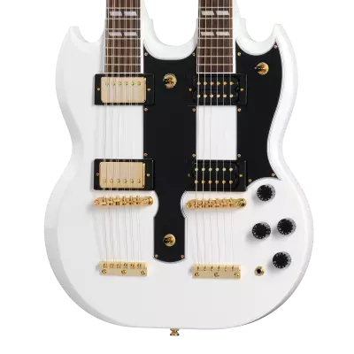 EDS-1275 Doubleneck SG Electric Guitar with Hardshell Case - Alpine White