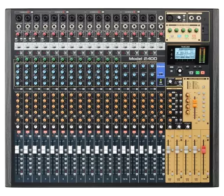 Tascam - 24-Track Flagship Analog Recording Console and Live Mixer with Audio Interface