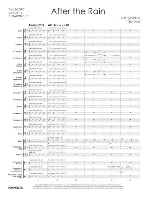 After the Rain - Neufeld - Concert Band Score Only - Gr. 1