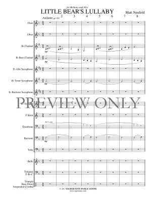 Little Bear\'s Lullaby - Neufeld - Concert Band Score Only - Gr. 1