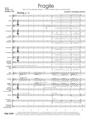 Fragile - Standridge - Concert Band Score Only - Gr. 1.5-2