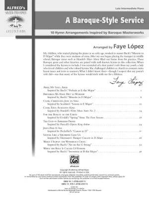 A Baroque-Style Service - Lopez - Piano - Book