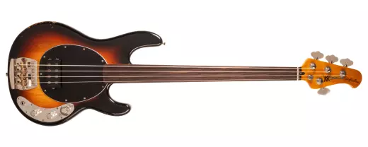 Ernie Ball Music Man - Pino Palladino Signature Icon Fretless StingRay Bass with Hardshell Case - Aged 79 Burst