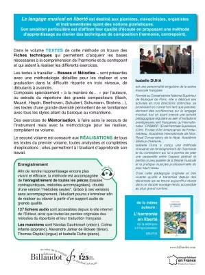 Le Langage musical en liberte--Harmonie et contrepoint au clavier, de la memoire a l\'improvisation: Realisations - Duha - Book