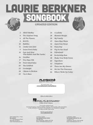 The Laurie Berkner Songbook (Updated Edition) - Berkner - Melody/Lyrics/Chords - Book/Audio Online