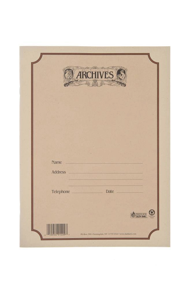 B10S-96 - Archives Spiral Bound Manuscript Paper Book, 10 Stave, 96 Pages