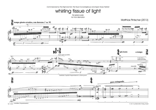 whirling tissue of light - Pintscher - Piano - Sheet Music
