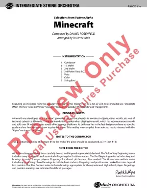 Minecraft: Selections from Volume Alpha - Rosenfeld/Ford - String Orchestra - Gr. 2.5