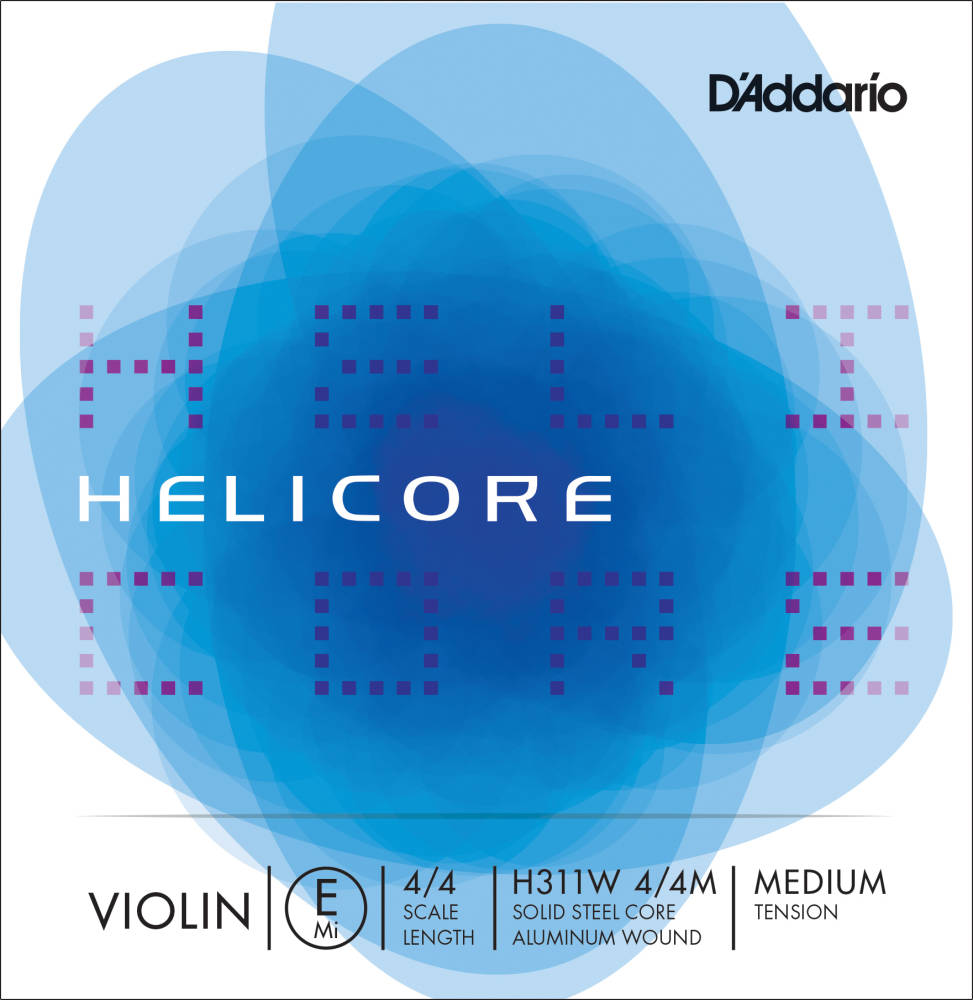 H311W 4/4M - Helicore Violin Single Aluminum Wound E String, 4/4 Scale, Medium Tension