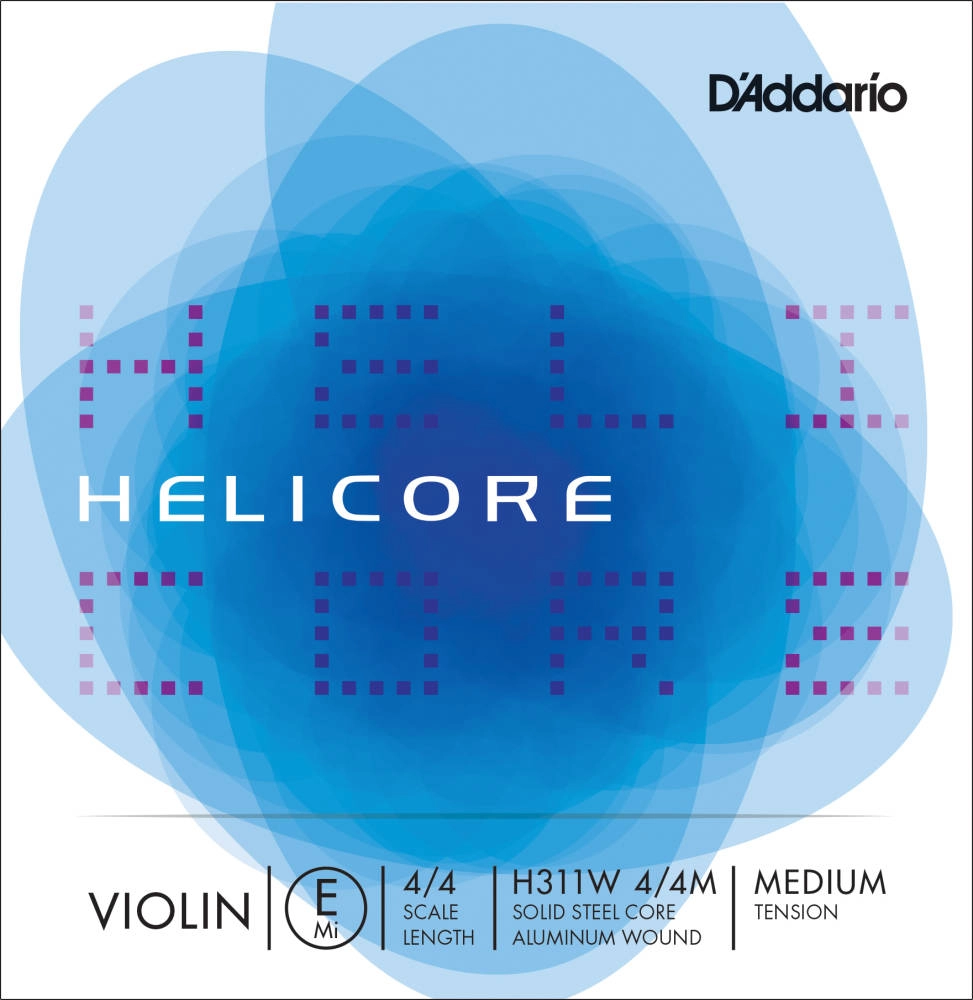 H311W 4/4M - Helicore Violin Single Aluminum Wound E String, 4/4 Scale, Medium Tension