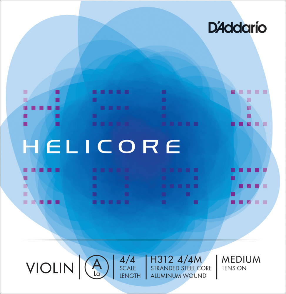 H312 4/4M - Helicore Violin Single A String, 4/4 Scale, Medium Tension