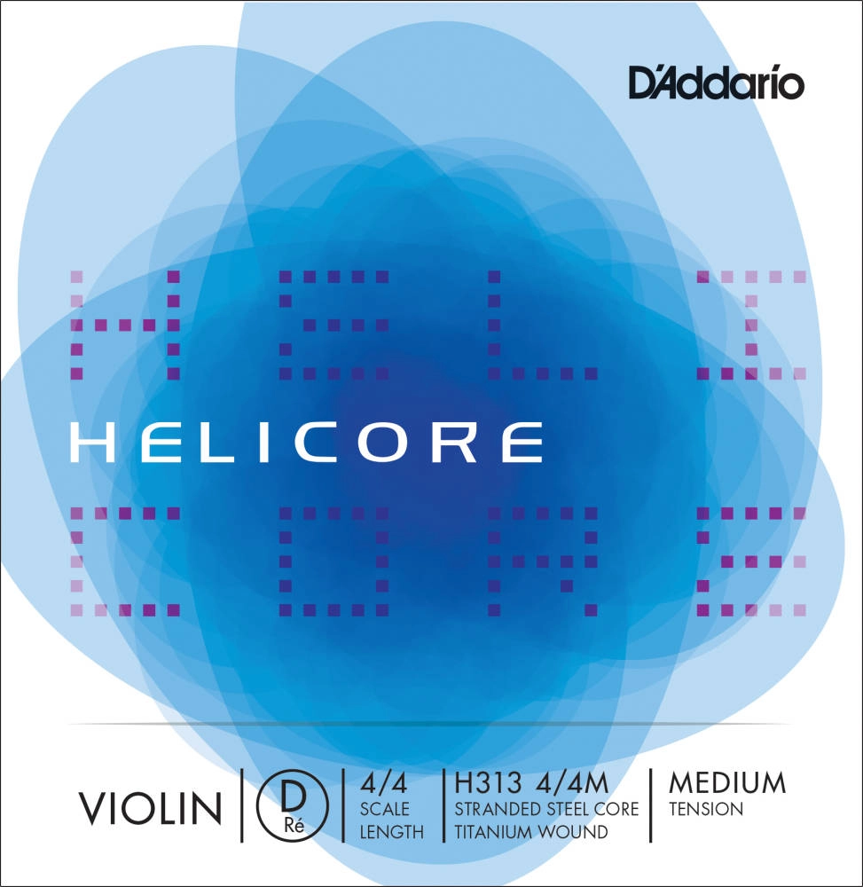 H313 4/4M - Helicore Violin Single D String, 4/4 Scale, Medium Tension