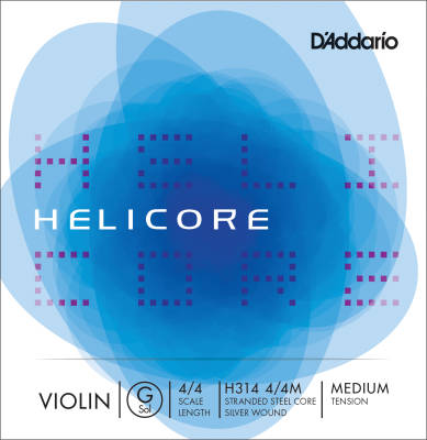 DAddario Orchestral - H314 4/4M - Helicore Violin Single G String, 4/4 Scale, Medium Tension
