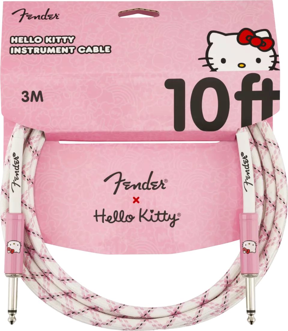 Fender x Hello Kitty White/Pink Woven Cable - 10\'