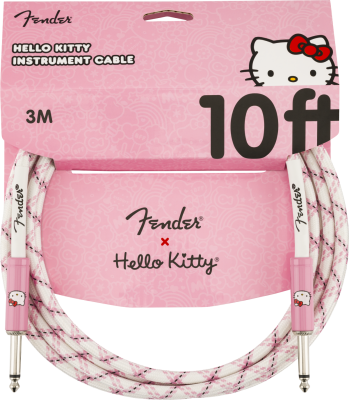 Fender - Fender x Hello Kitty White/Pink Woven Cable - 10