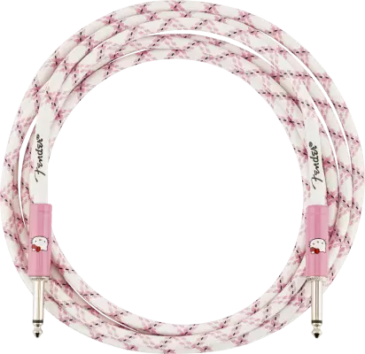 Fender x Hello Kitty White/Pink Woven Cable - 10\'
