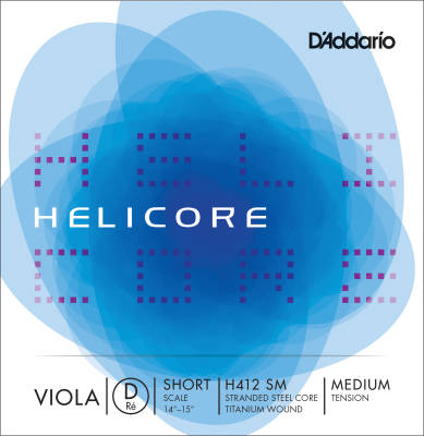 DAddario Orchestral - H412 SM - Helicore Viola Single D String, Short Scale, Medium Tension