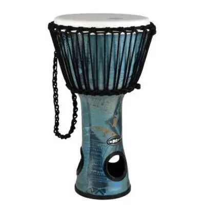 Groove Masters Percussion - 10 AirDrum Rope-Tuned Djembe - Ocean Blue