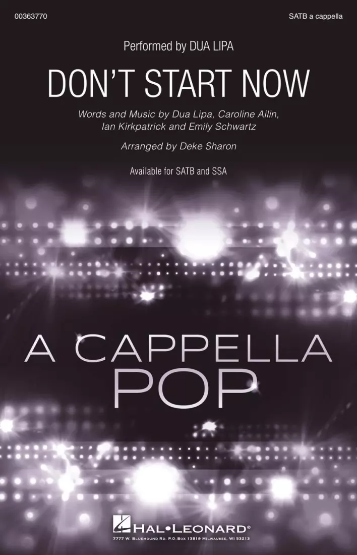 Don\'t Start Now - Lipa/Sharon - SATB