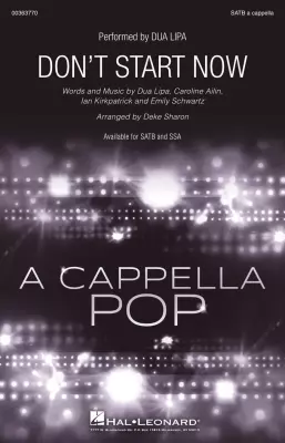 Hal Leonard - Dont Start Now - Lipa/Sharon - SATB