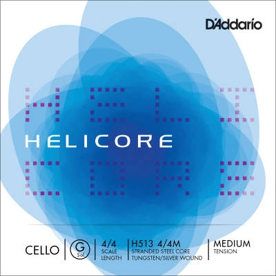 DAddario Orchestral - H513 4/4M - Helicore Cello Single G String, 4/4 Scale, Medium Tension