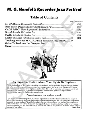 M.C. Handel\'s Recorder Jazz Festival - Handel - Classroom Recorder - Kit/CD