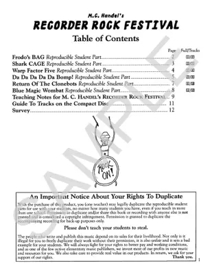M.C. Handel\'s Recorder Rock Festival - Handel - Classroom Recorder - Kit/CD