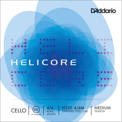 DAddario Orchestral - H550 4/4M - Helicore Fourths-Tuning Cello Set, 4/4 Scale, Medium Tension